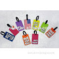 3D Colorful Custom Logo Embossed Silicone Soft PVC Rubber Luggage Tag